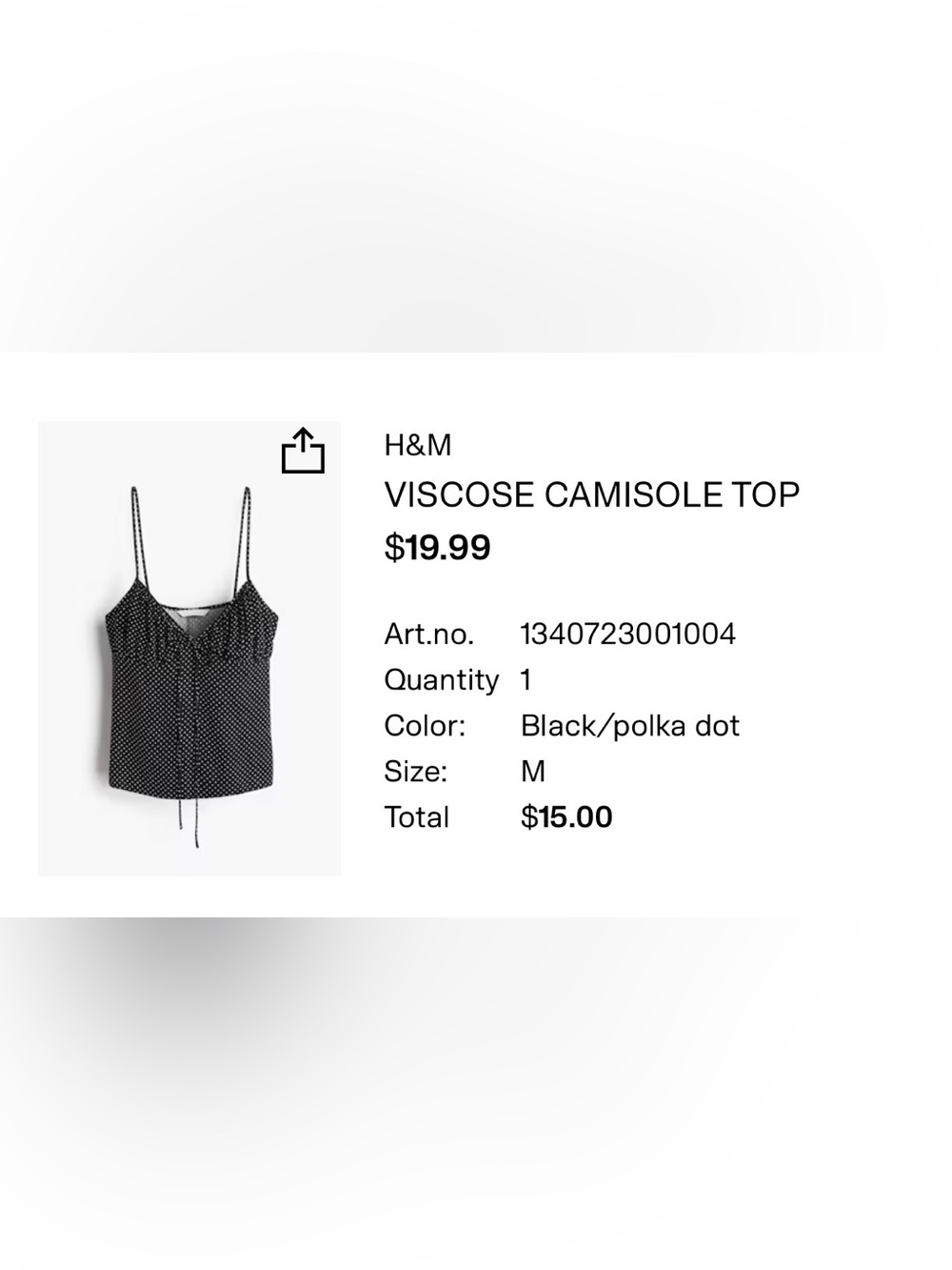 HM camisole top and skirt set - Picture 14 of 14
